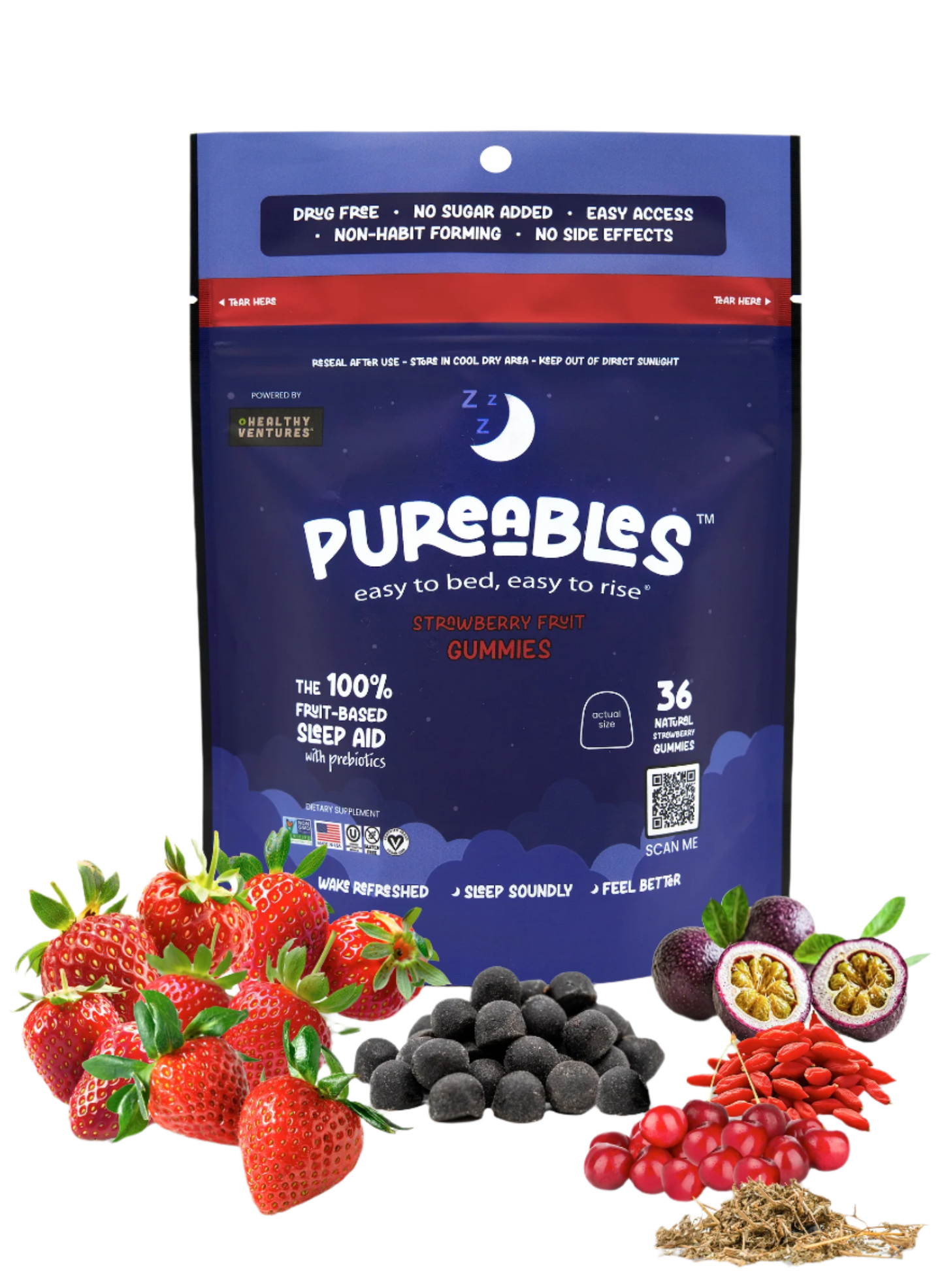 Pureables™ All-Natural Sleep Strawberry Gummies