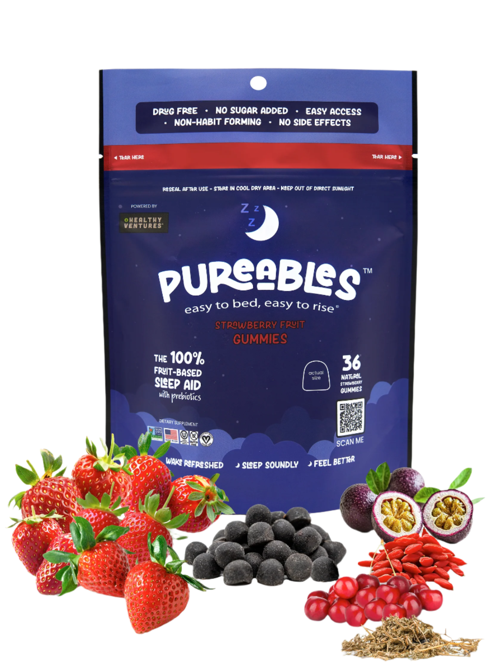 Pureables™ All-Natural Sleep Strawberry Gummies